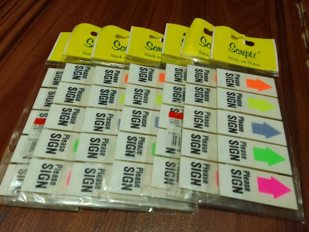 [7 packs] Stick-On Please-Sign Note Pad., Hobbies & Toys, Stationery ...