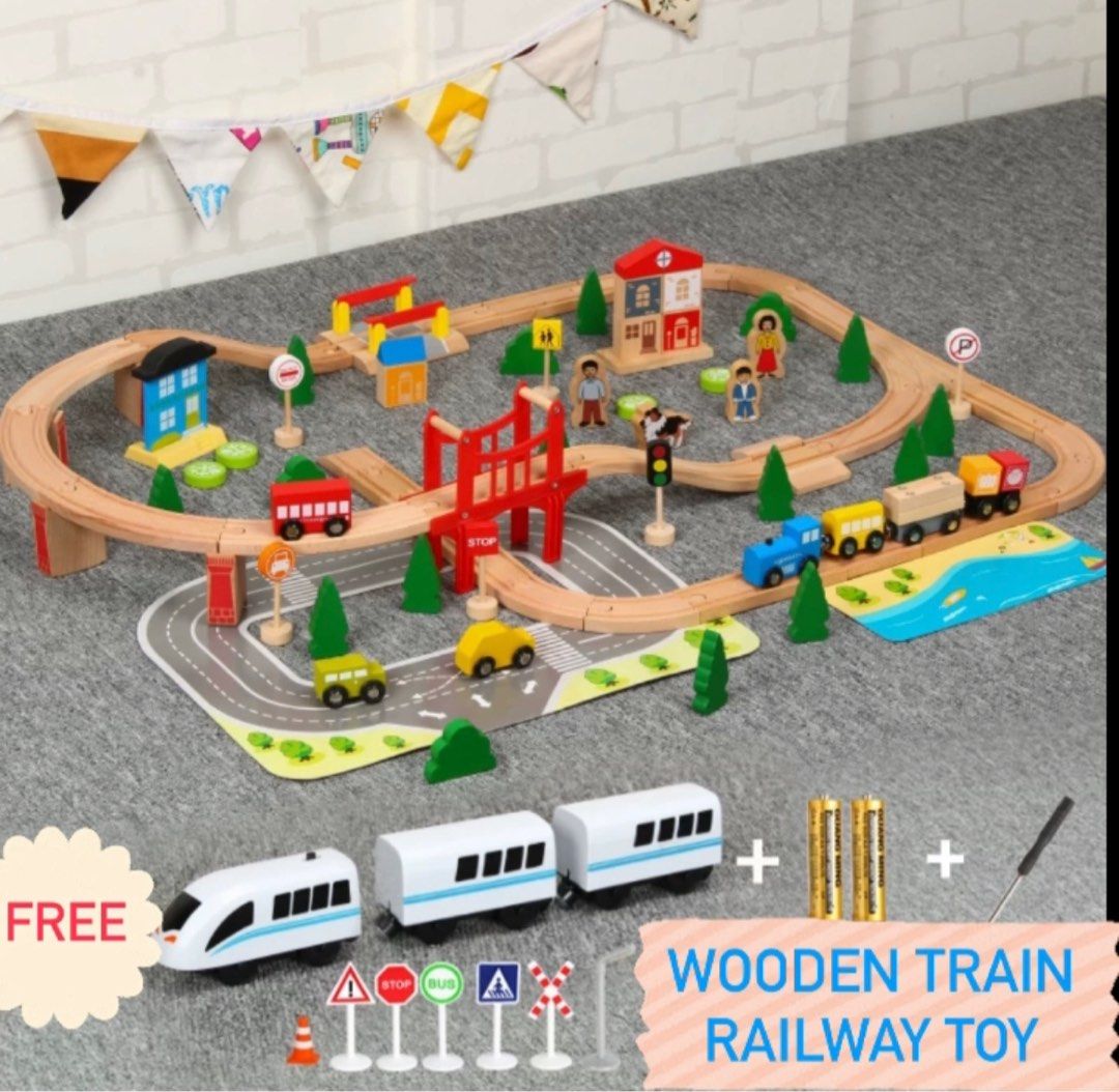 Electric wooden train hotsell