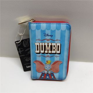 日本 Loungefly X DISNEY Dumbo 小飛象 淺藍色皮革 長型 銀包