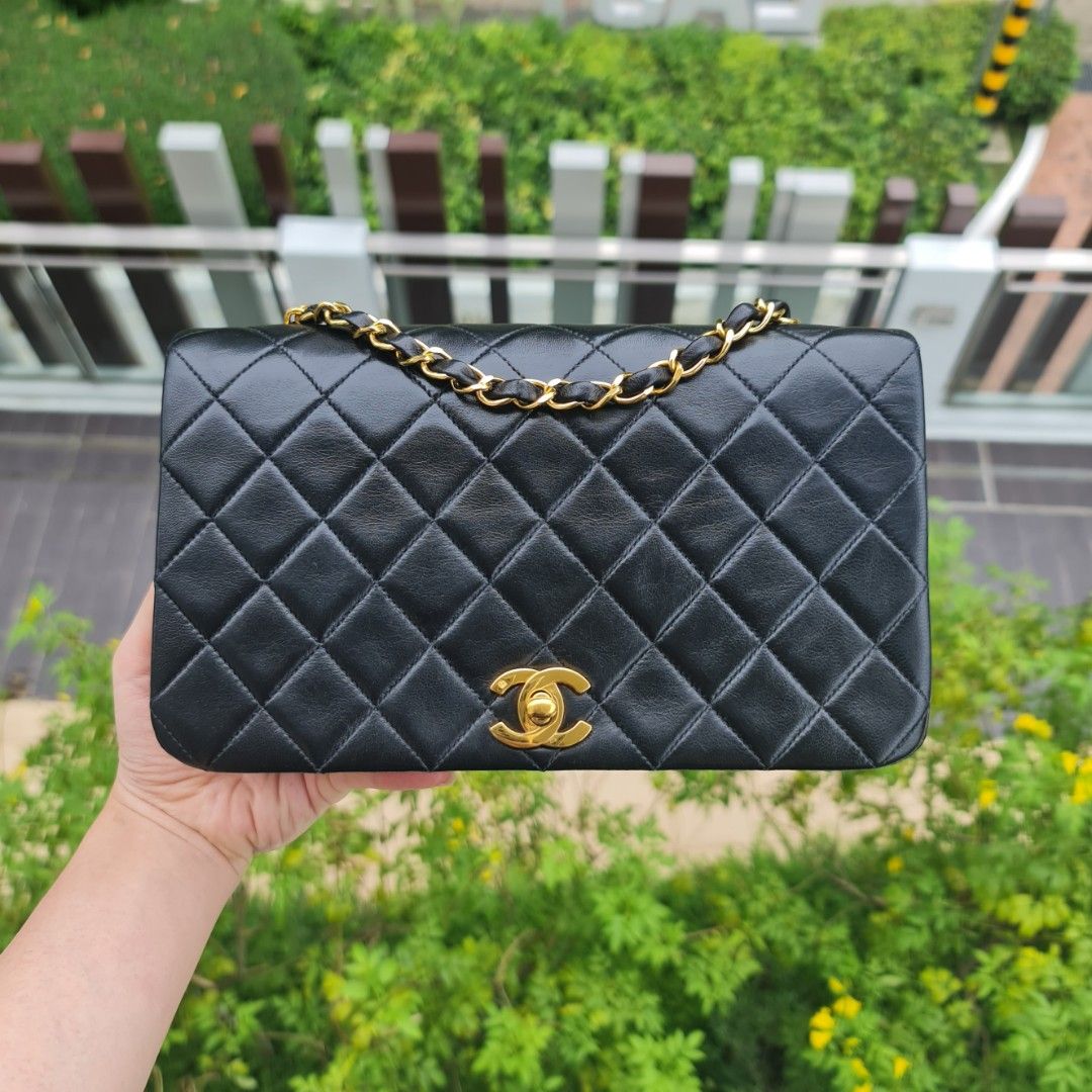 🖤 VINTAGE CHANEL SMALL CLASSIC QUILTED FULL FLAP BAG 23CM CF 24K
