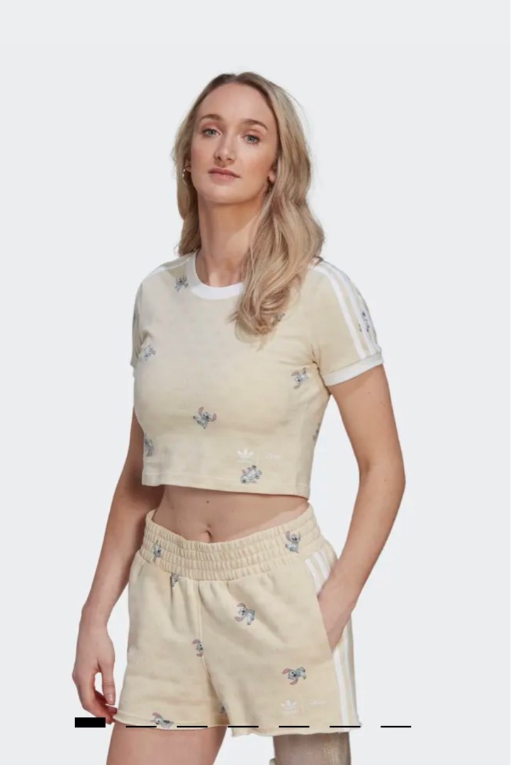 Adidas x Disney Stitch Crop Tee Beige