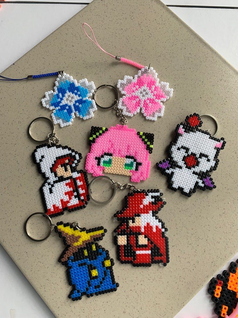 Anya Perler Bead Keychain Hobbies And Toys Stationery And Craft Handmade Craft On Carousell 4877