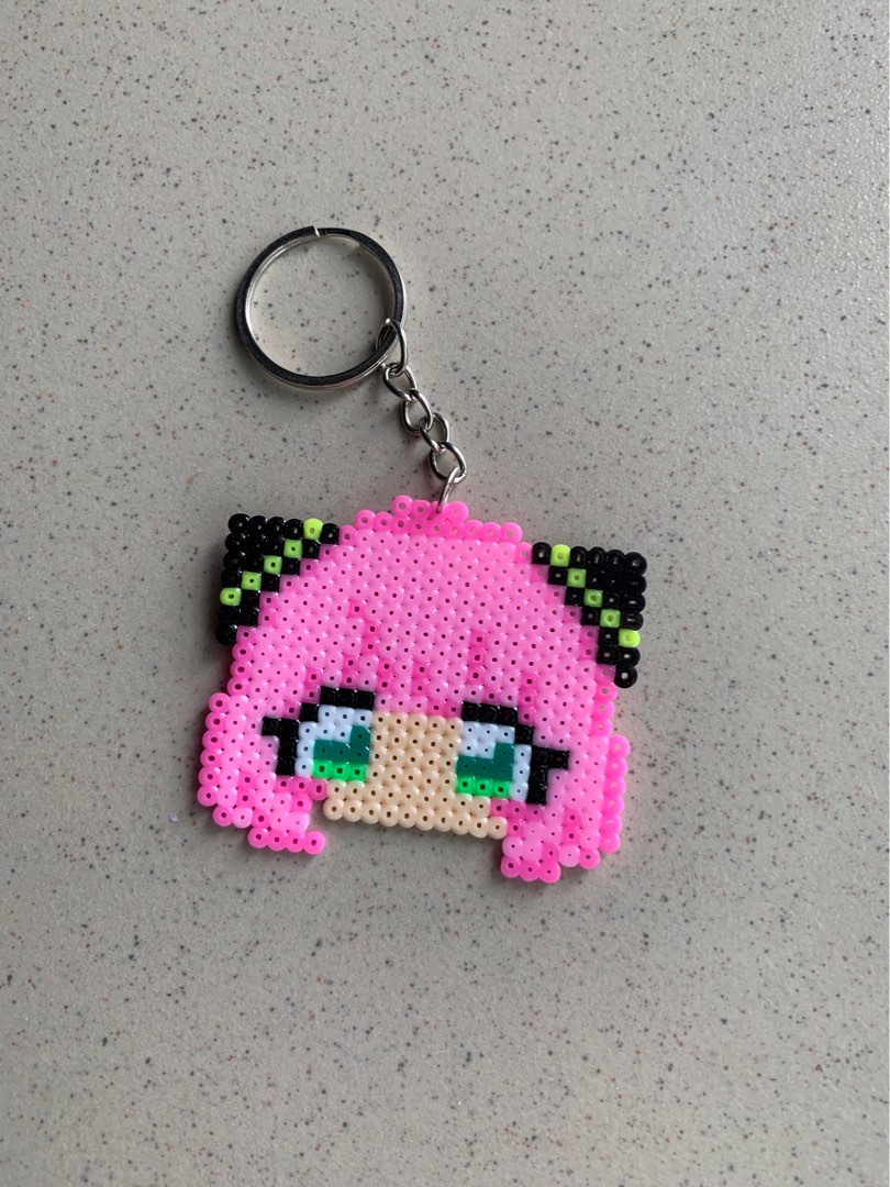 Anya Perler bead keychain, Hobbies & Toys, Stationery & Craft, Handmade