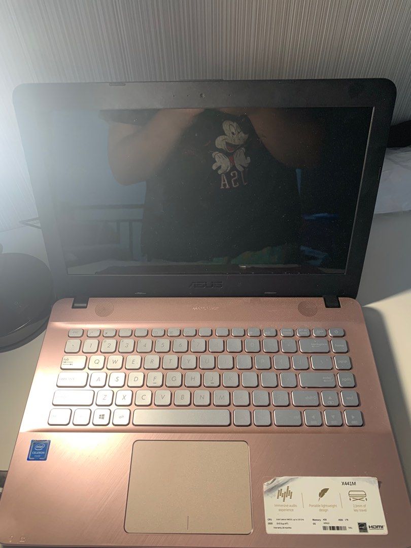 asus laptop pink with ive stickers x441m, Electronics, Computers