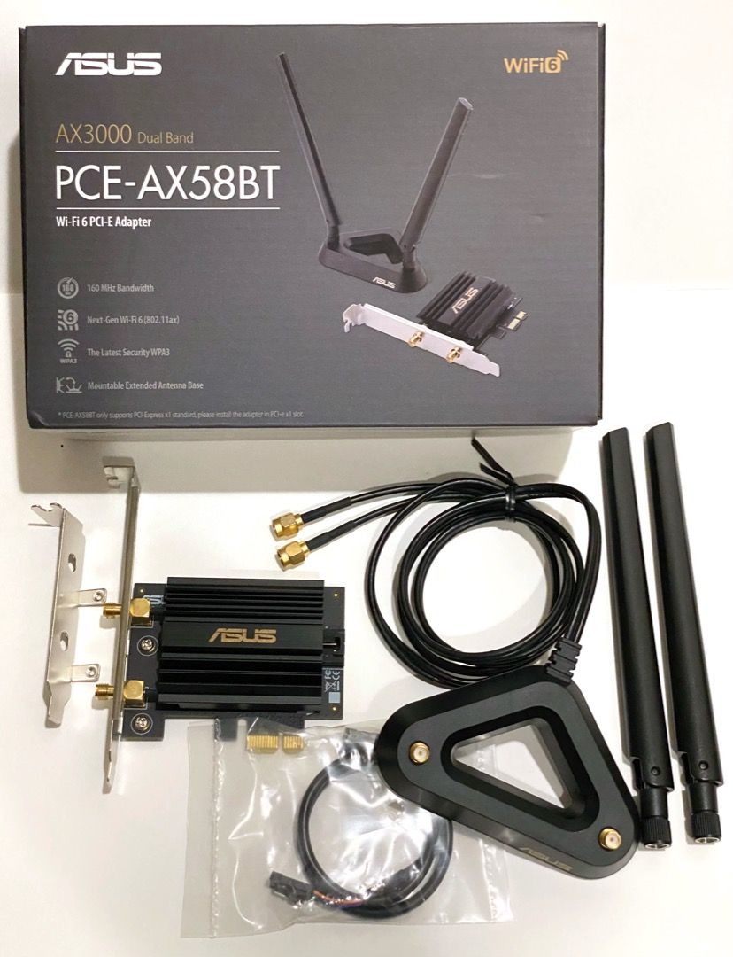 ASUS PCE-AX58BT AX3000 Dual Band PCI-E WiFi 6 802.11ax Adapter