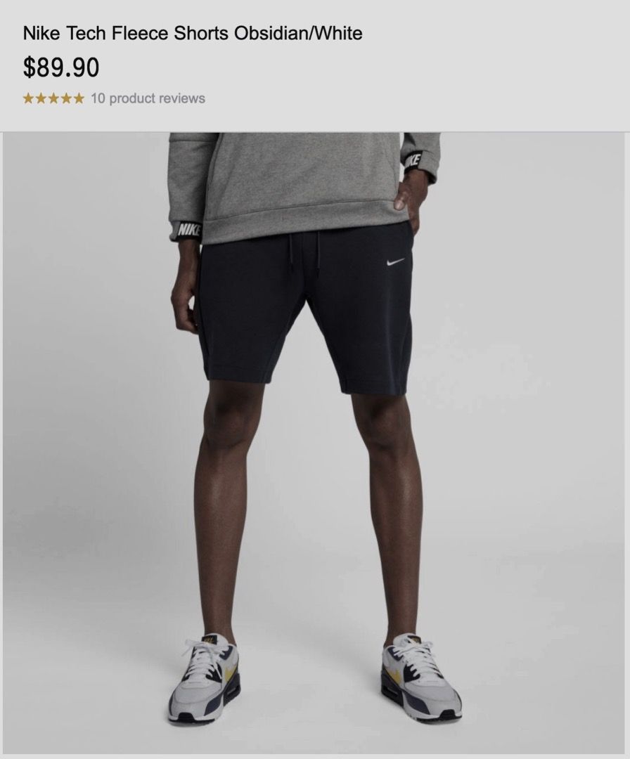 Nike tech sales fleece shorts sizing