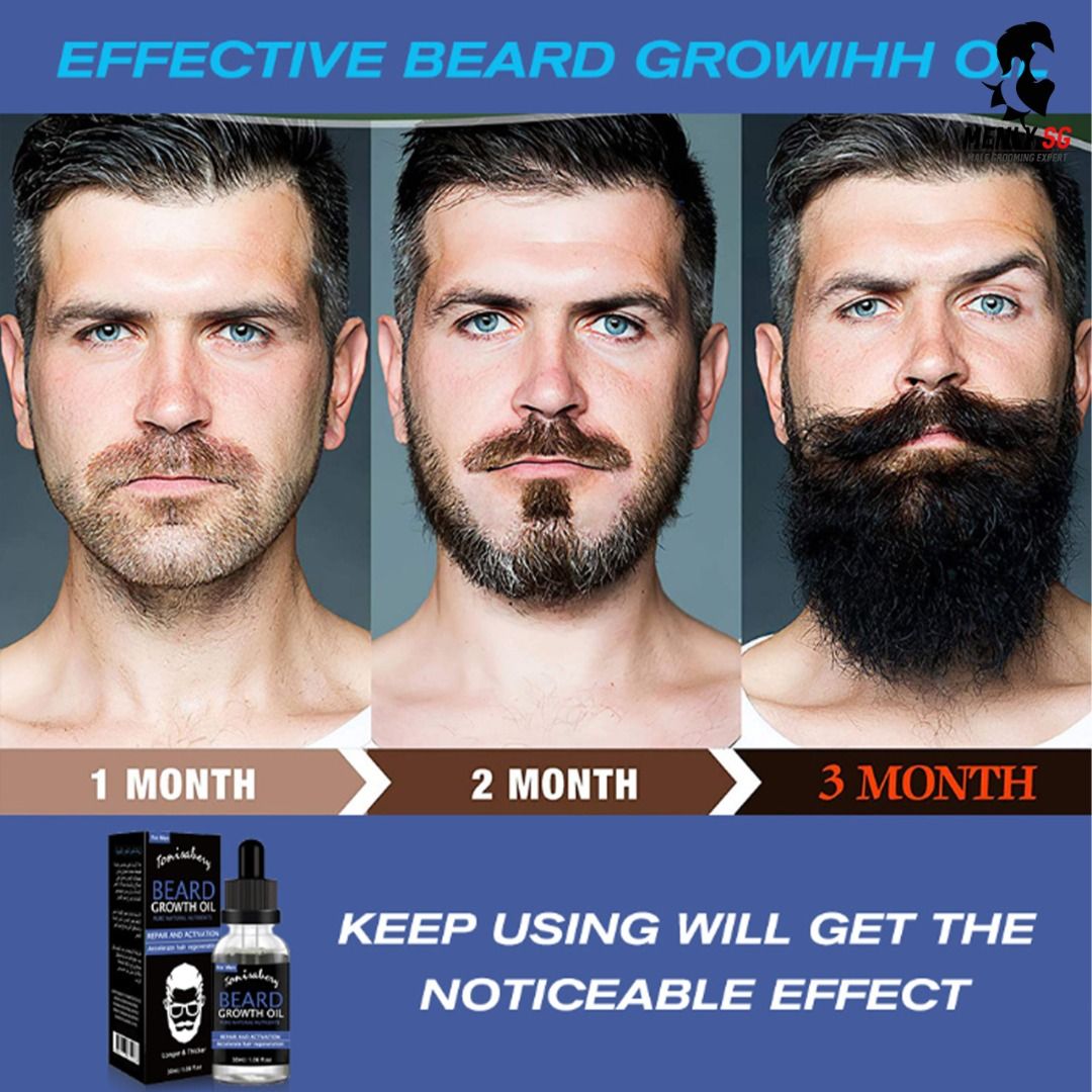 Beard Grow Oil Facial Hair Supplement For Thicker Beard, Beauty & Personal  Care, Face, Face Care on Carousell