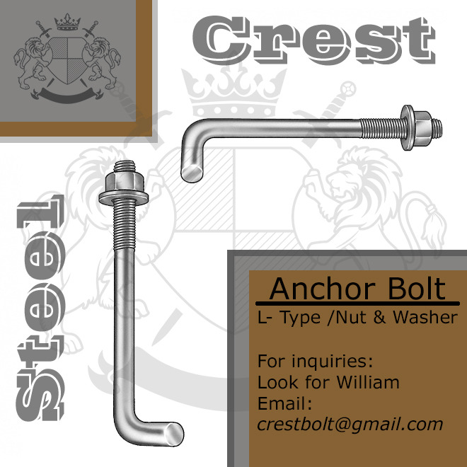 Bent Type Bolt, Anchor Bolt L Shape, L Hook, Commercial & Industrial