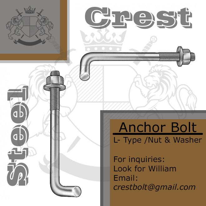 Bent Type Bolt, Anchor Bolt L Shape, L Hook, Commercial & Industrial