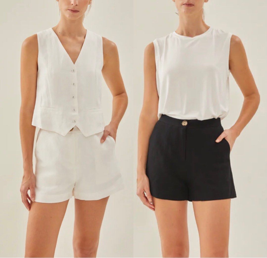 relaxed linen shorts