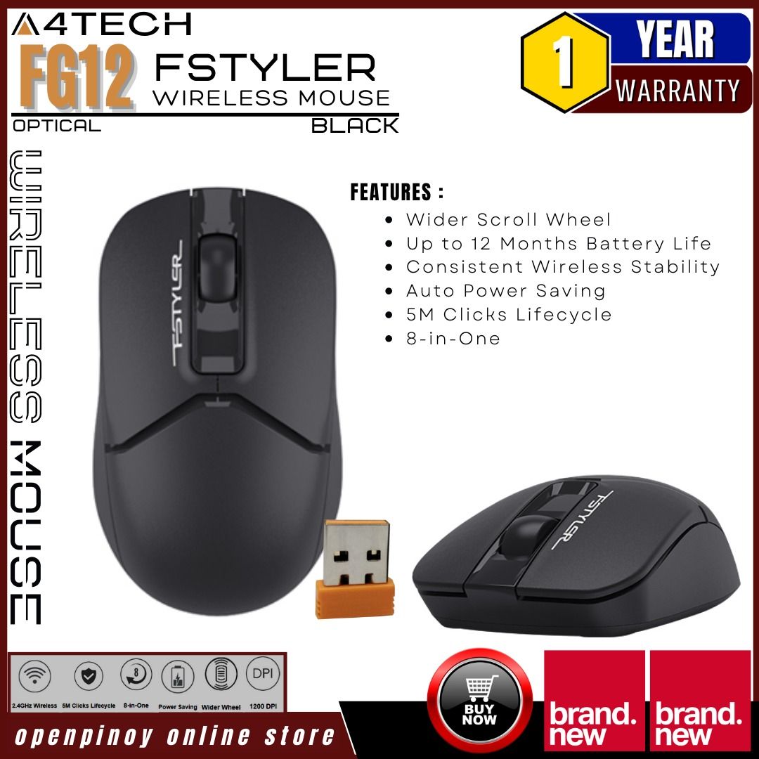 Brand New A4TECH WIRELESS MOUSE FG12 Fstyler, Computers & Tech, Parts ...