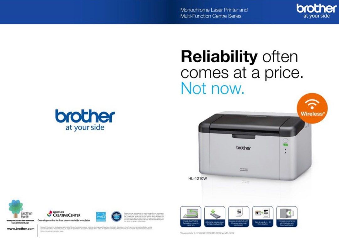 Brother printer HL1210w, Computers & Tech, Printers, Scanners