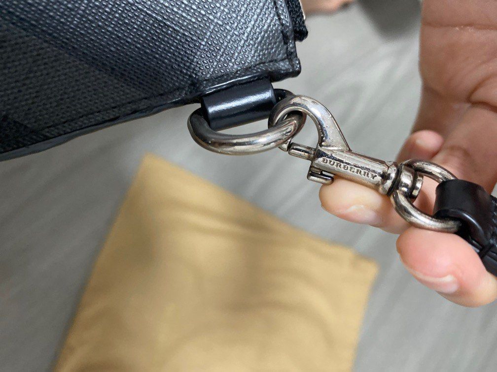 Burberry Black Two-piece Leather Keychain