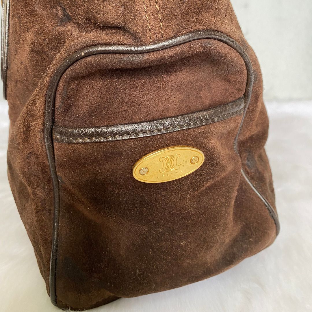 CELINE denim Macadam Tote Bag Navy brown main image 1