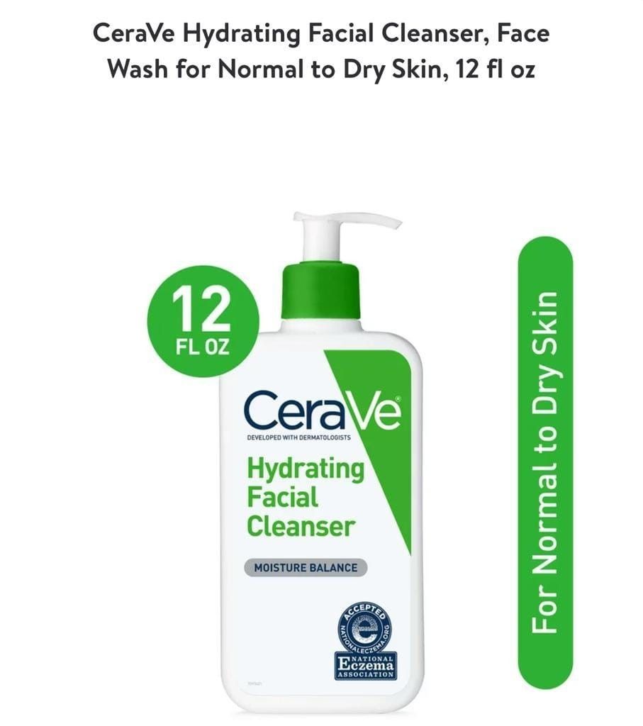 CeraVe Hydrating Facial Cleanser, 340 ml, Kesehatan & Kecantikan, Kulit, Sabun & Tubuh di Carousell