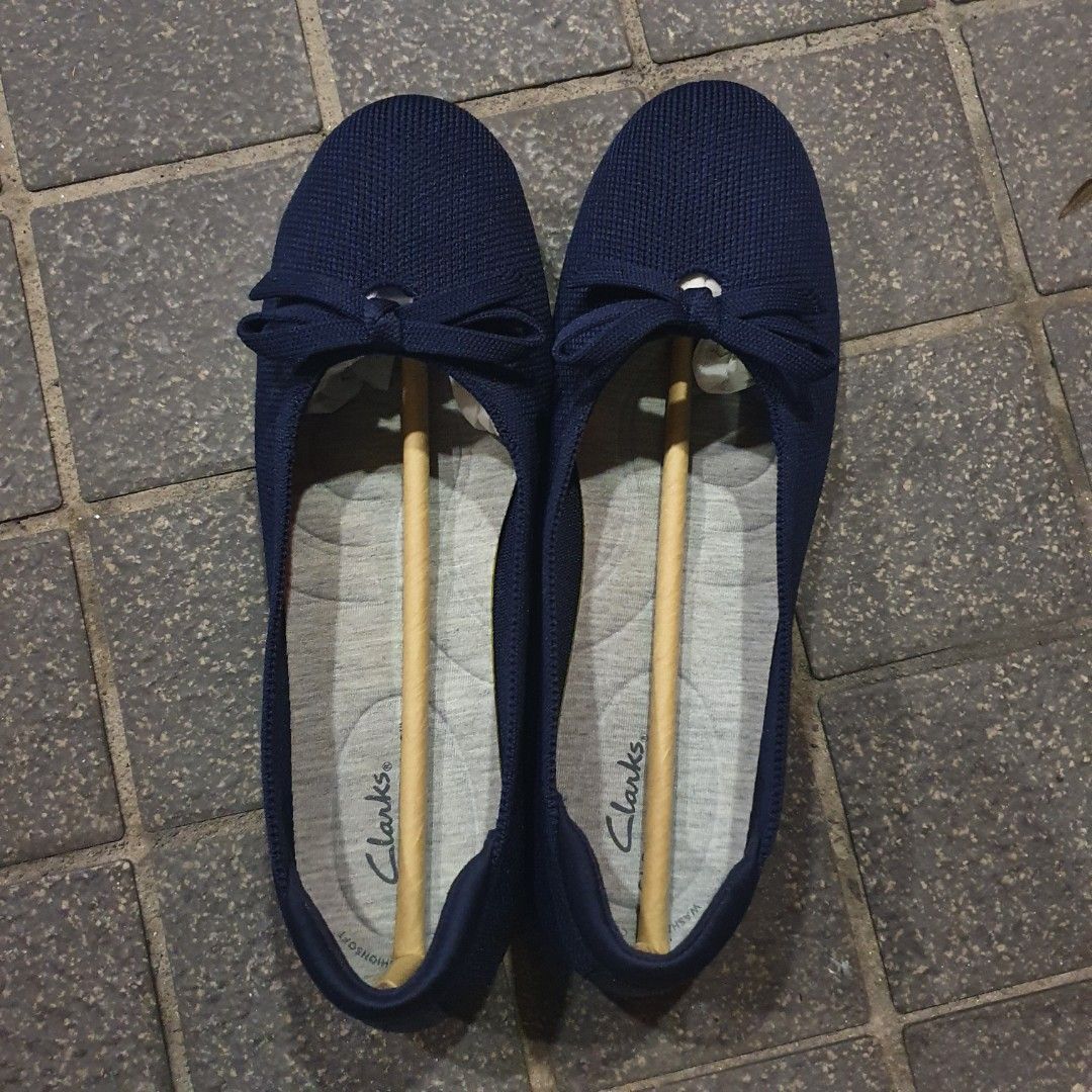 Clarks Cloudsteppers Carly Hope Womens Casual Slip On Flats Navy