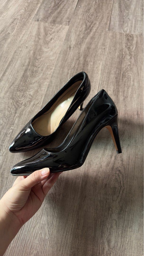 Clarks Laina Rae Black Patent Women s Fashion Footwear Heels