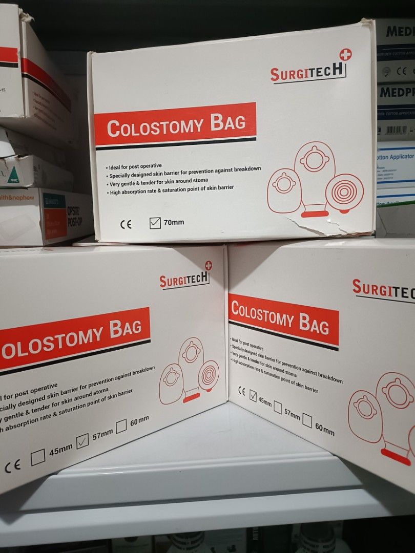 COLOSTOMY BAG 70MM 45MM 57MM 60MM, Health & Nutrition, Medical Supplies ...