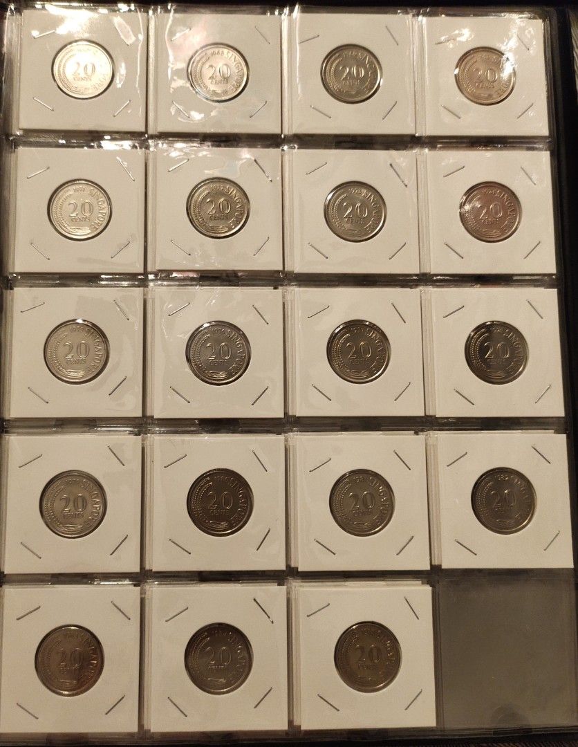Complete set of 121 pieces of Singapore first series circulation coins