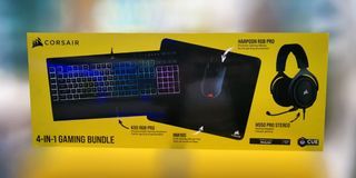 CORSAIR 4 IN 1 GAMING BUNDLE 2021 EDITION (K55 RGB PRO + MM100 MOUSE PAD + HARPOON RGB PRO MOUSE + HS50 PRO STEREO HEADSET