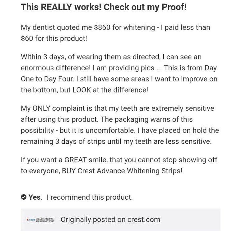 Crest Whitening Strips, Beauty & Personal Care, Oral Care on Carousell