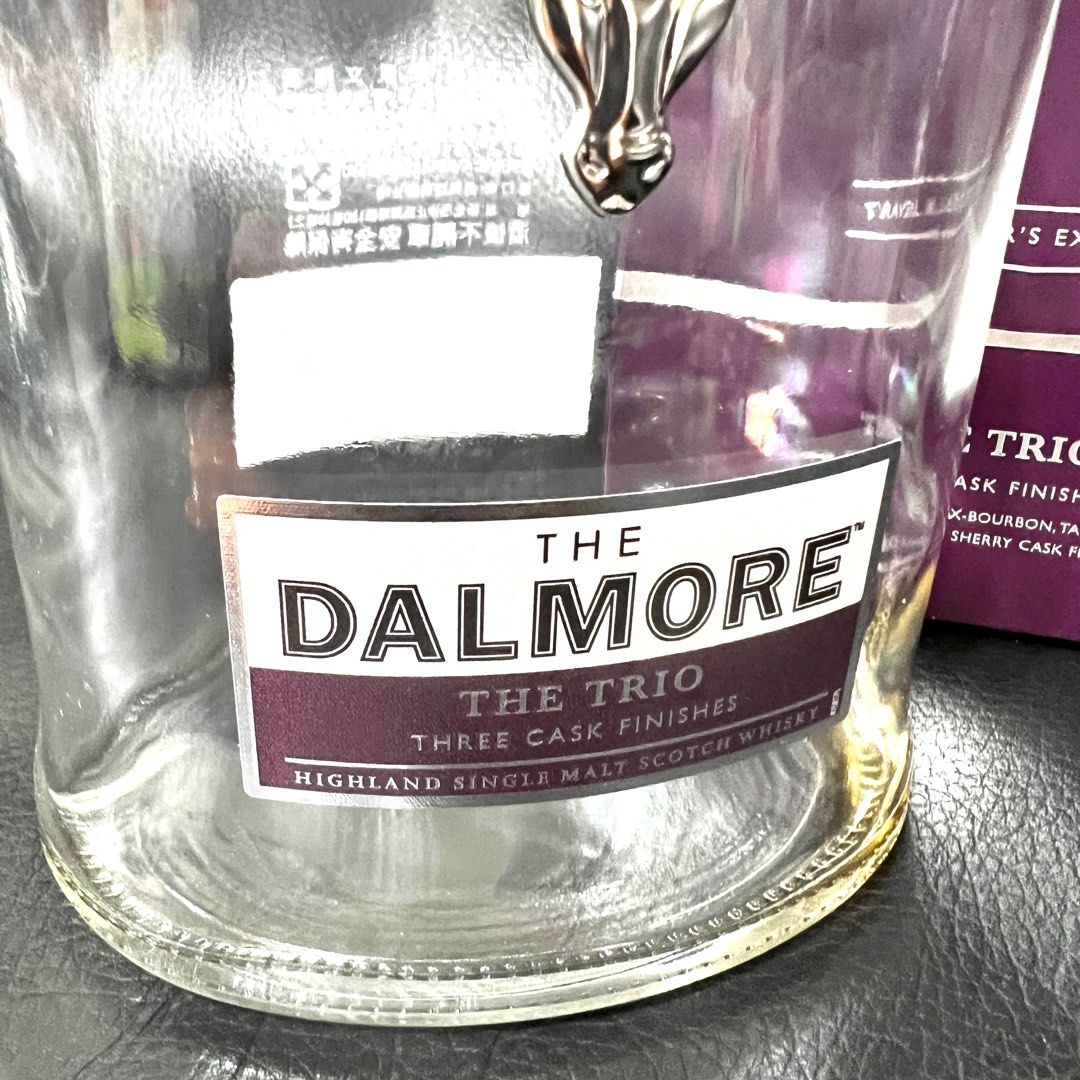 蘇格蘭Dalmore 大摩三重奏 威士忌空酒瓶/多用途玻璃空瓶/空洋酒瓶/裝飾/容器/花瓶/收藏/燈飾（1000ml)