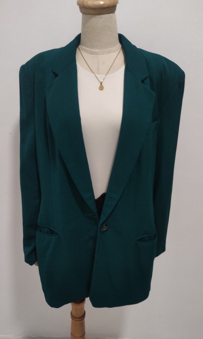 Emerald green blazer, Women's Fashion, Coats, Jackets and Outerwear on