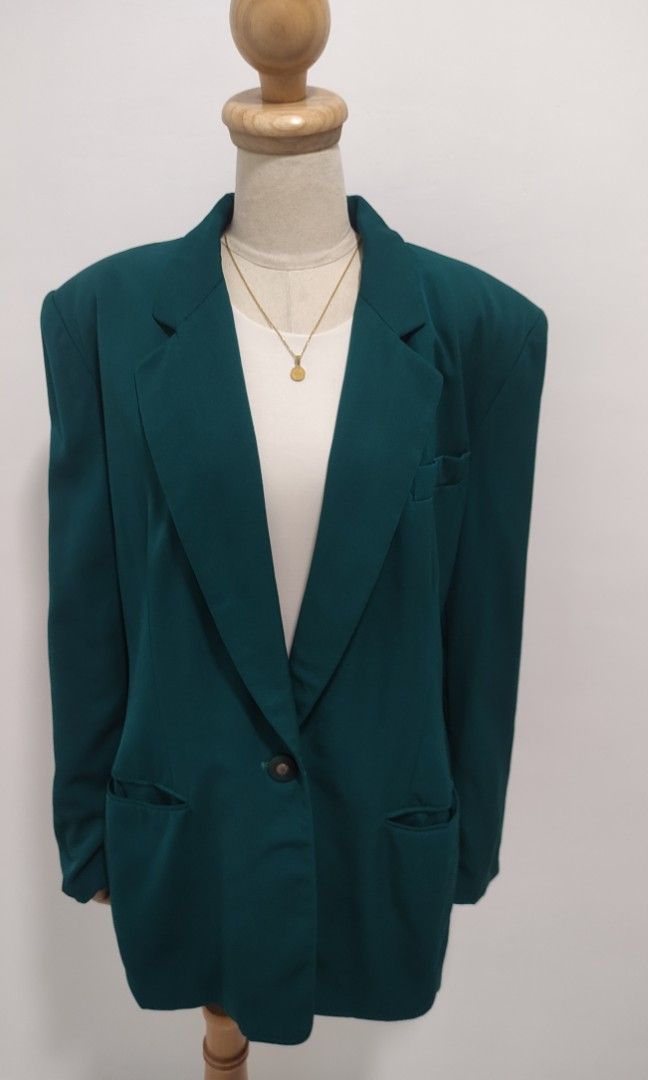 Emerald green blazer, Women's Fashion, Coats, Jackets and Outerwear on