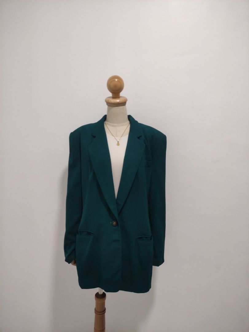 Emerald green blazer, Women's Fashion, Coats, Jackets and Outerwear on