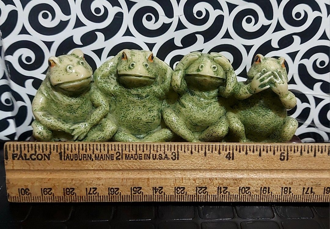 Frogs Figurine See No Evil, Hear No Evil, Speak No Evil, Do No Evil ...