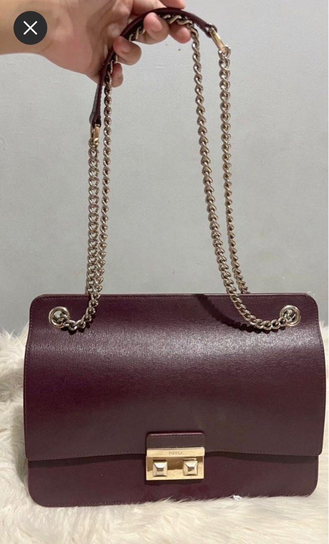 Furla Bella Medium Crossbody Burgundy