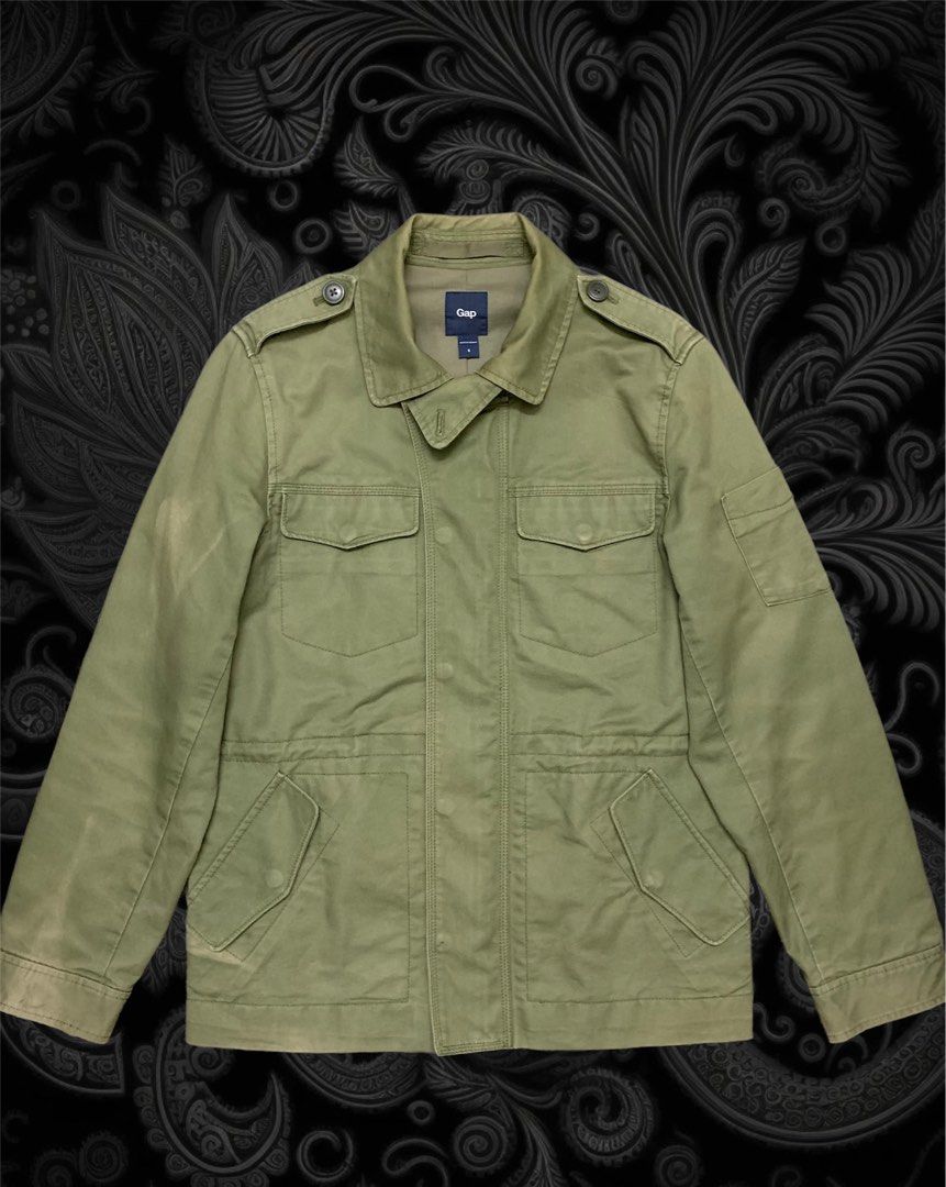 gap green military jacket