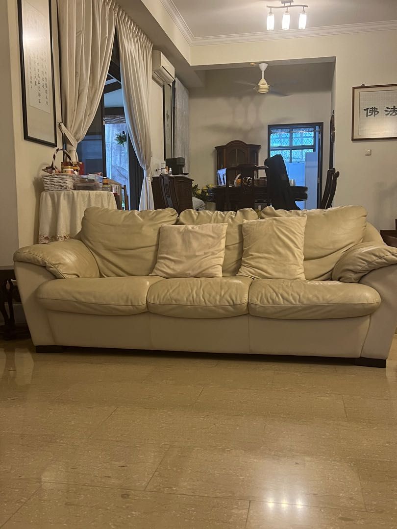 Genuine Leather 3Seater Sofa, Furniture & Home Living, Furniture