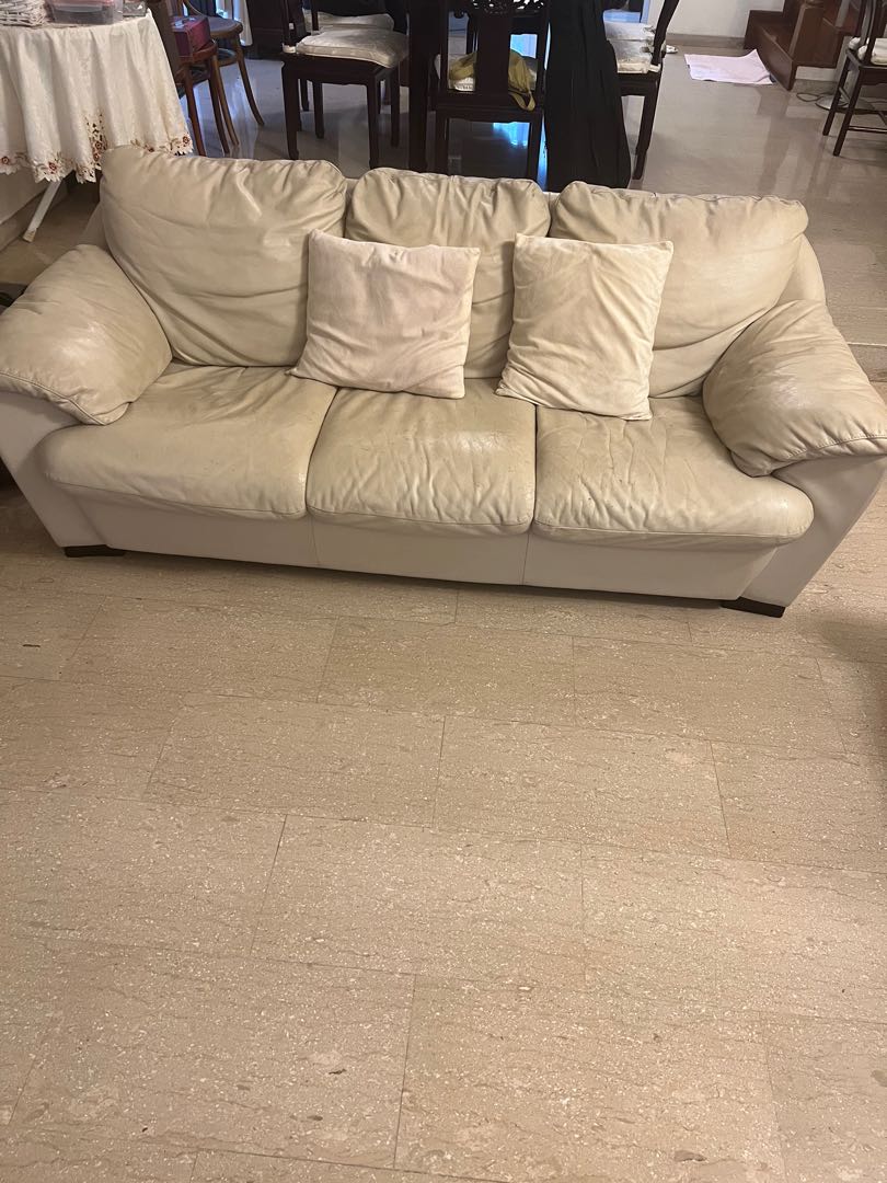 Genuine Leather 3Seater Sofa, Furniture & Home Living, Furniture