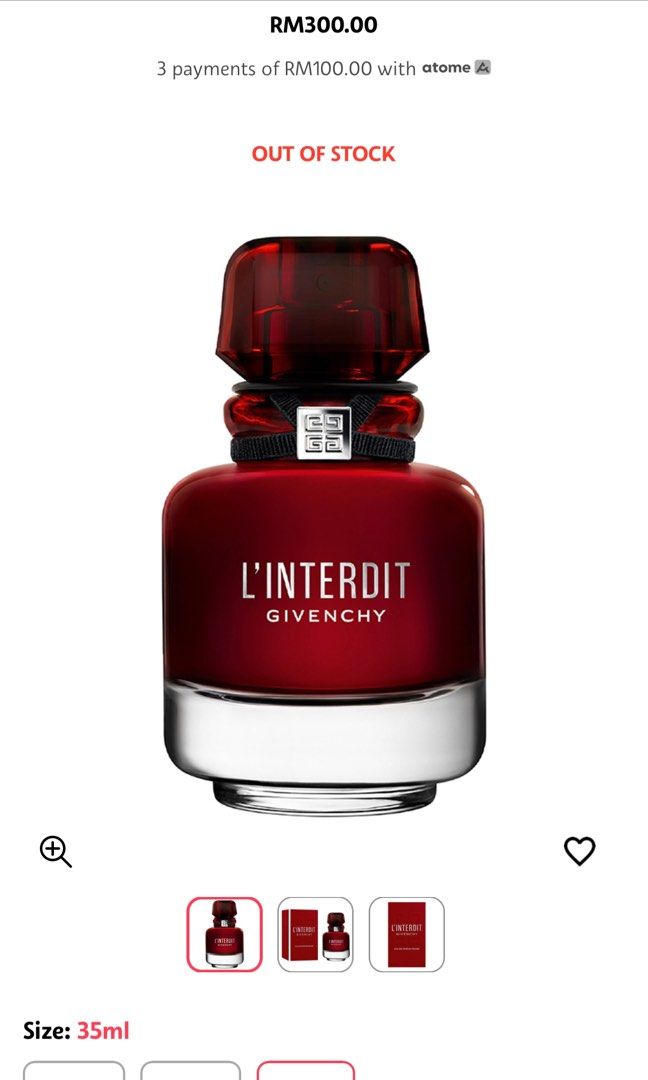 Givenchy L'Interdit Eau de Parfum Rouge, Beauty & Personal Care ...