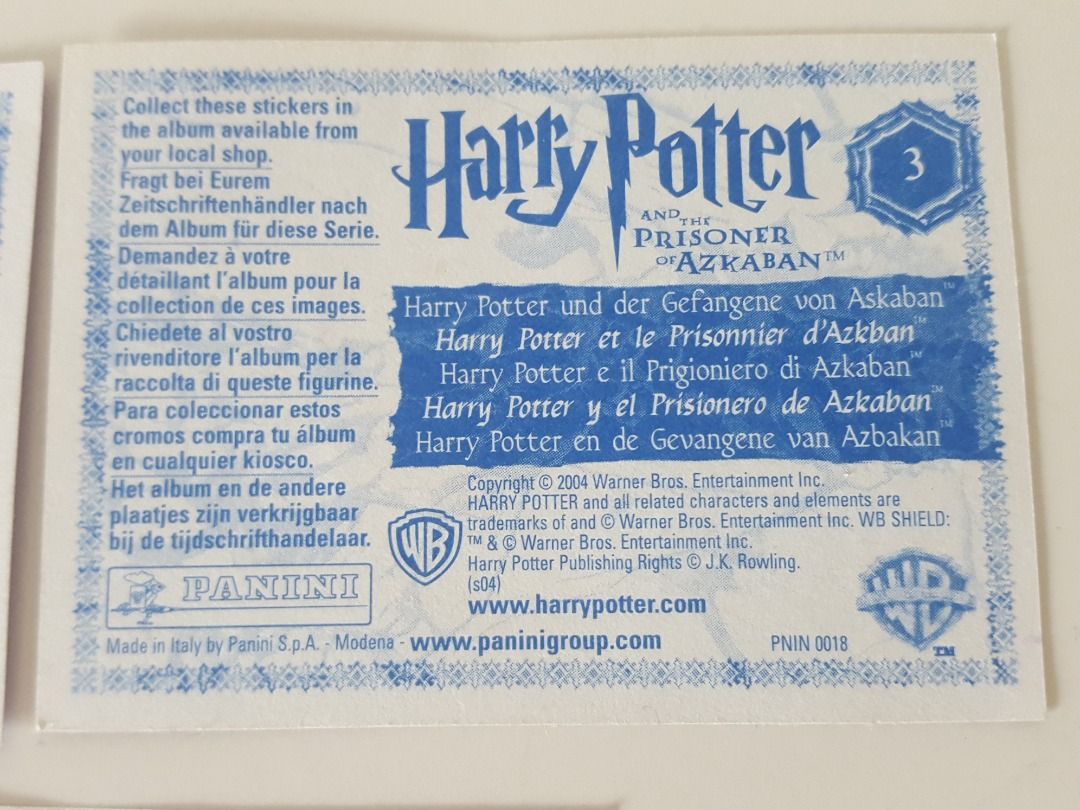 Harry Potter and the Prisoner of Azkaban Original Sticker pack by ...