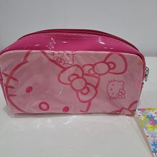 hello kitty pencil case pouch (still avail‼️) | stationery supplies pink bag case toploader kpop unused new heart keychain
