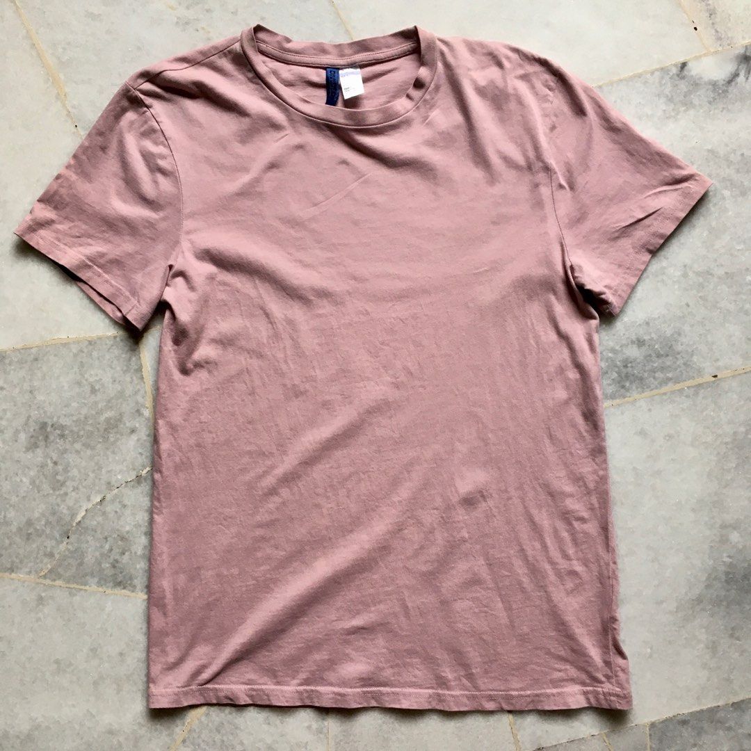 H M Divided Basic T shirt Pink Men s Fashion Tops Sets