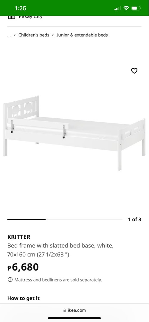 Ikea Jr Bed, Furniture & Home Living, Furniture, Bed Frames