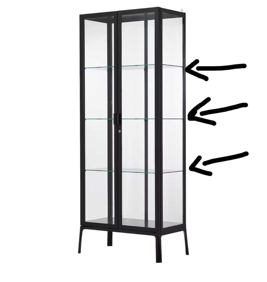 Ikea Milsbo and Rudsta glass shelf, Furniture & Home Living, Furniture