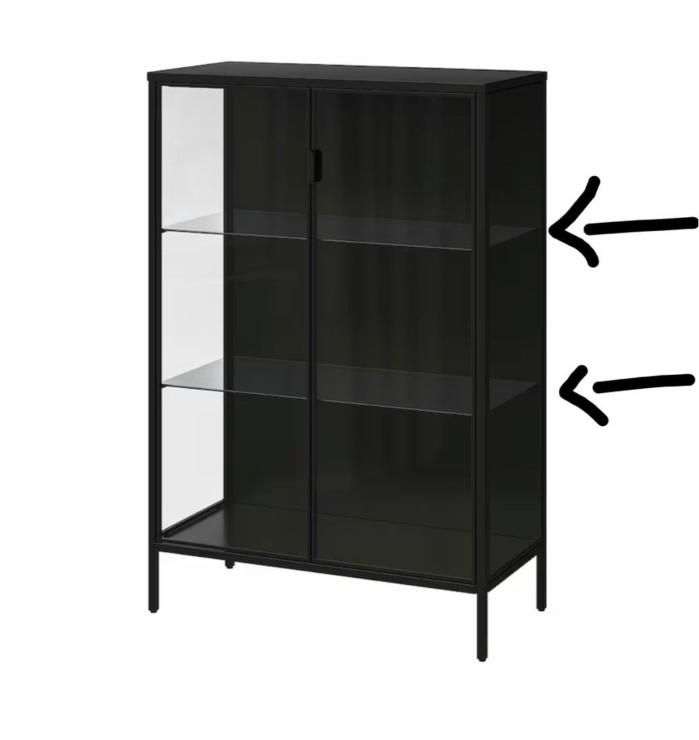 Ikea Milsbo and Rudsta glass shelf, Furniture & Home Living, Furniture