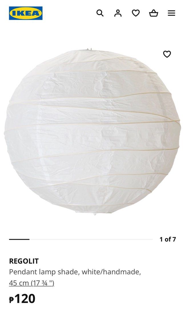 REGOLIT pendant lamp shade, white/handmade, 45 cm (17 ¾) - IKEA