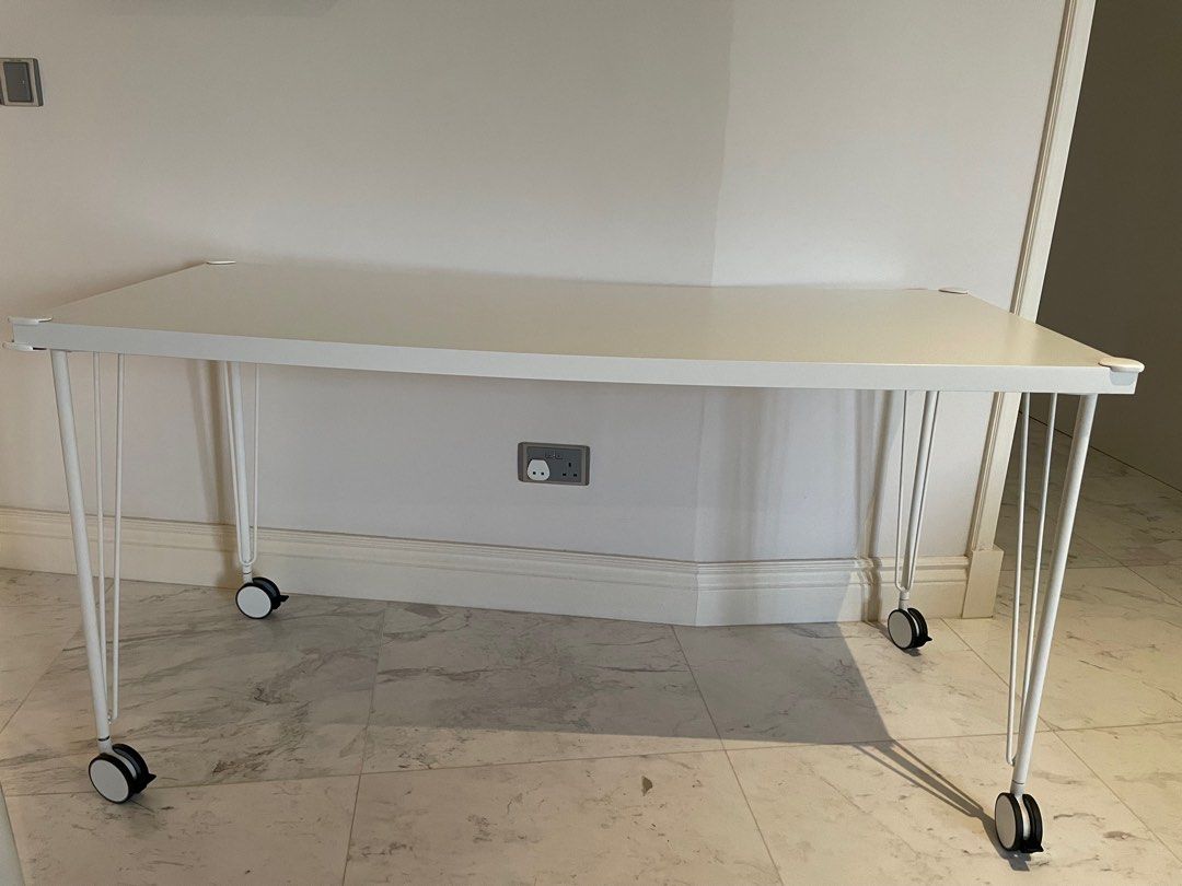 IKEA table on rollers(fixable) for sale!, Furniture & Home Living