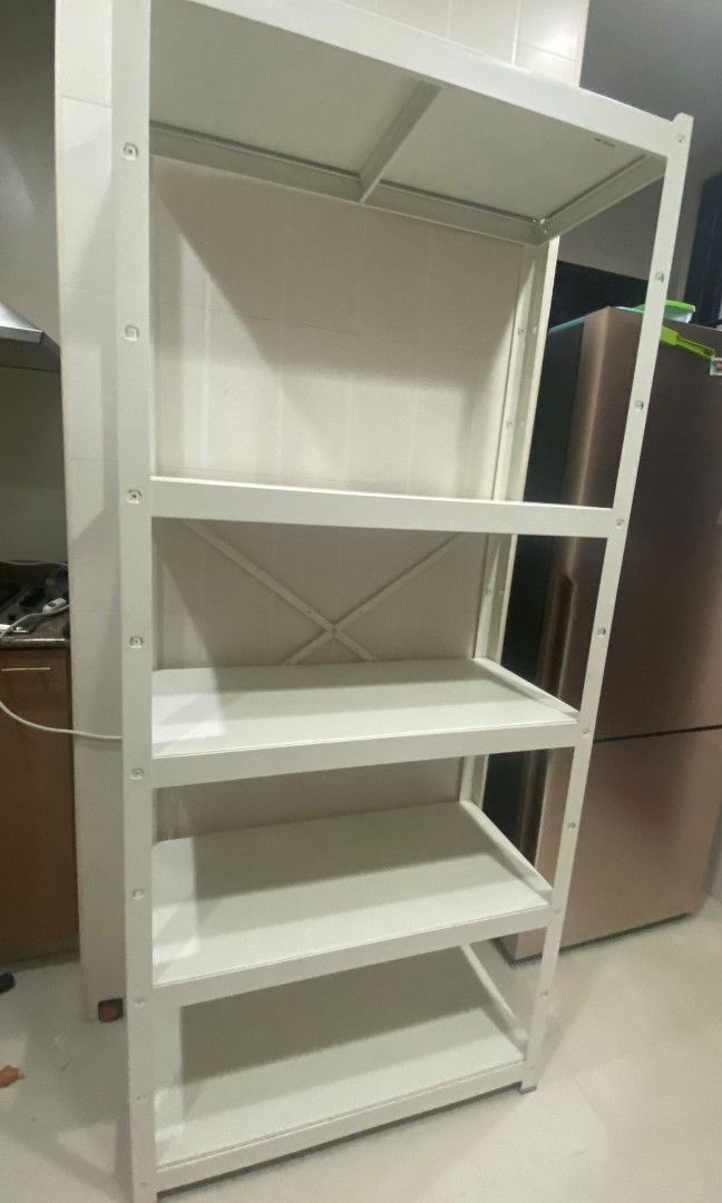 IKEA tall metal rack shelf, Furniture & Home Living, Furniture, Shelves