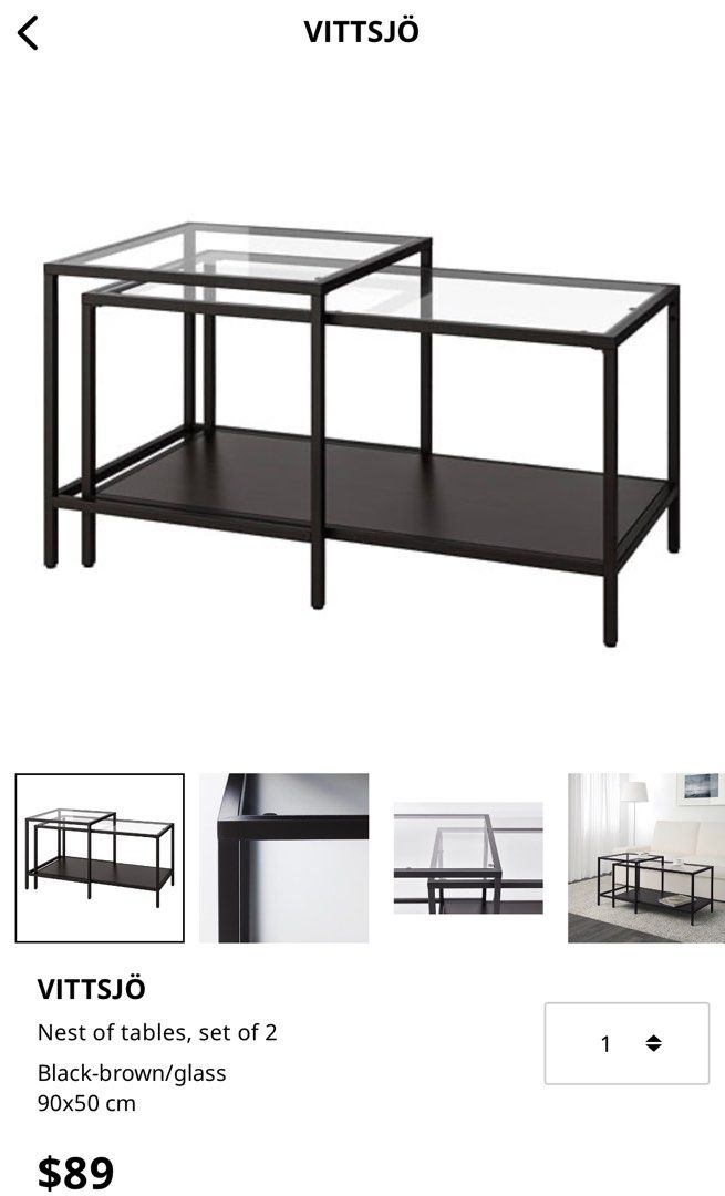 Ikea Vittsjo Coffee Table, Furniture & Home Living, Furniture, Tables