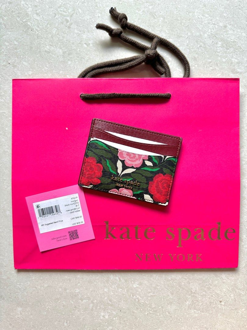 Kate Spade New York Morgan Rose Garden Credit Card Holder - Black Multi