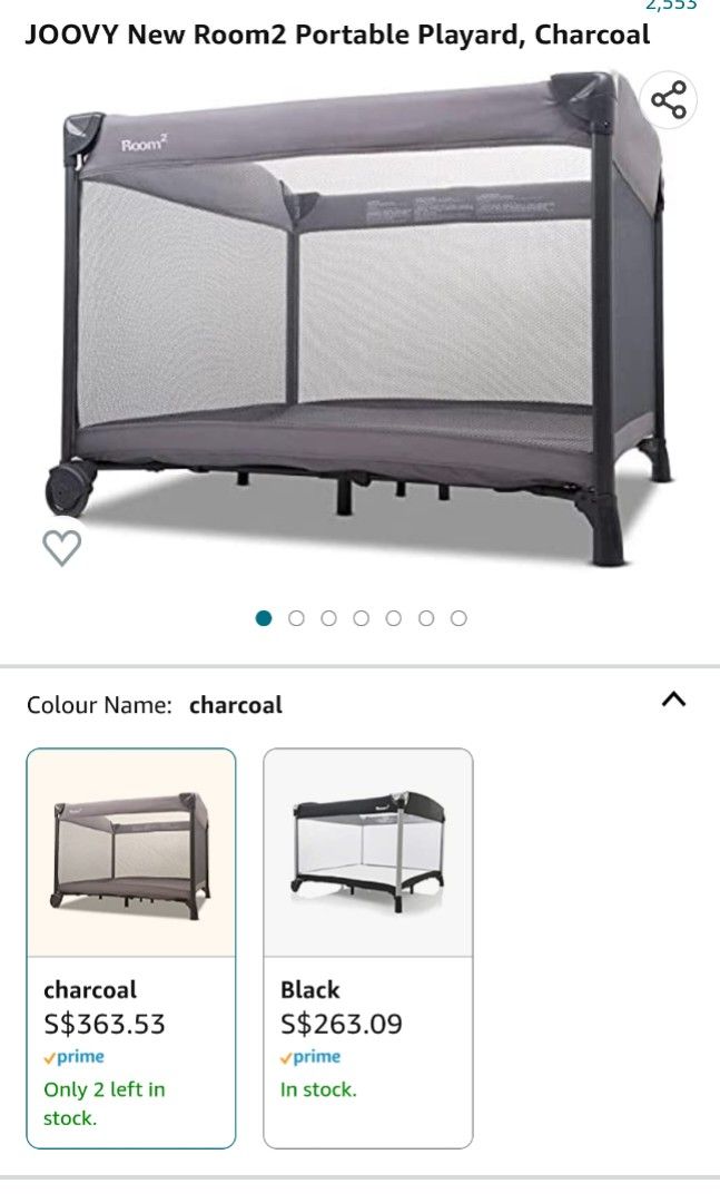 Joovy new room2 portable playard black best sale