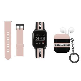 Kendall + Kylie Jenner Smartwatch Detachable and Earbuds Set Blush/Black