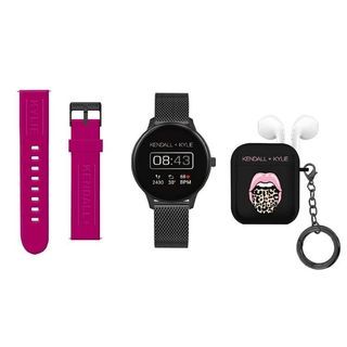 Kendall+Kylie Jenner Smartwatch Detachable+ Earbud Set Fushia/Gun