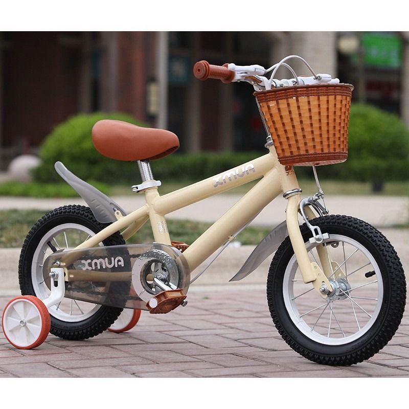 Kids Vintage Bicycle with Training Wheels, Sports Equipment